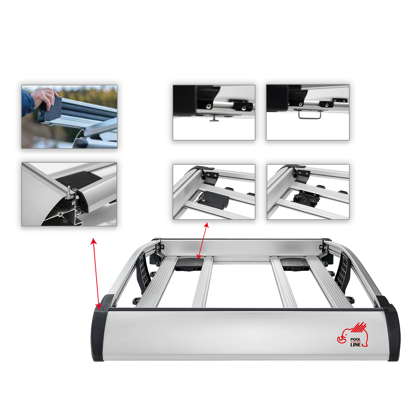 ALUMINIUM PANNIER RACK SIZE XL SIZE 187 X 119 Pool Line